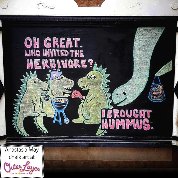 Anastasia May chalk art at Outer Layer Cards & Gifts