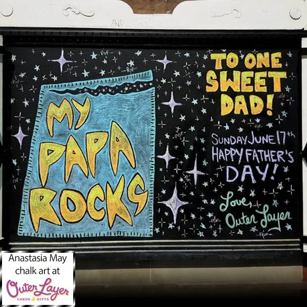 Anastasia May chalk art at Outer Layer Cards & Gifts