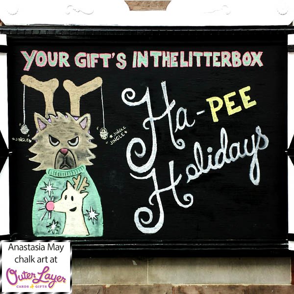 Anastasia May chalk art at Outer Layer Cards & Gifts