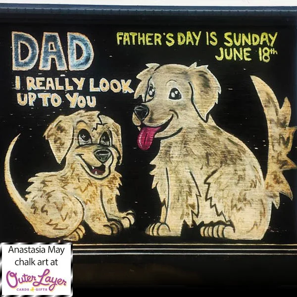 Anastasia May chalk art at Outer Layer Cards & Gifts