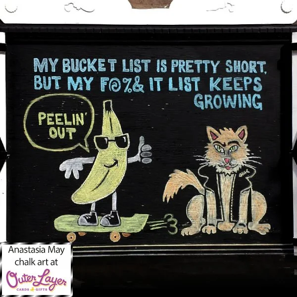 Anastasia May chalk art at Outer Layer Cards & Gifts