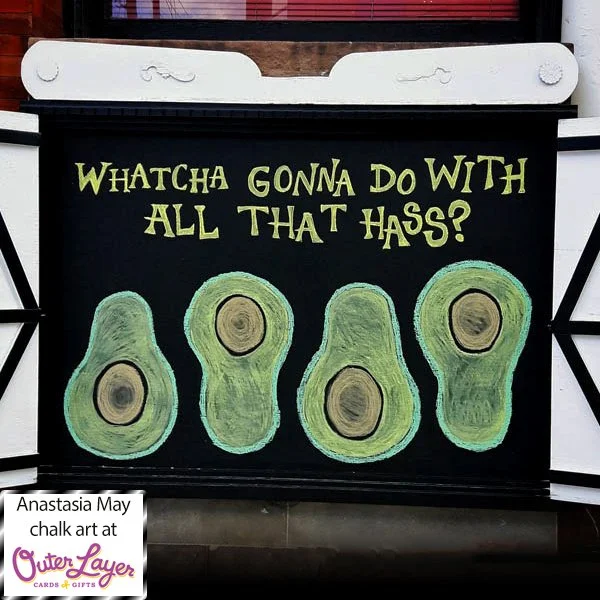 Anastasia May chalk art at Outer Layer Cards & Gifts