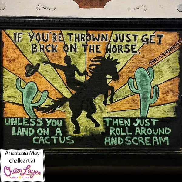 Anastasia May chalk art at Outer Layer Cards & Gifts