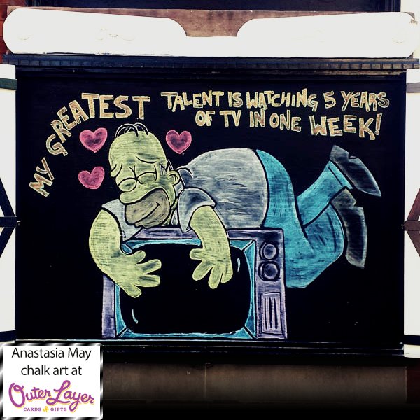 Anastasia May chalk art at Outer Layer Cards & Gifts