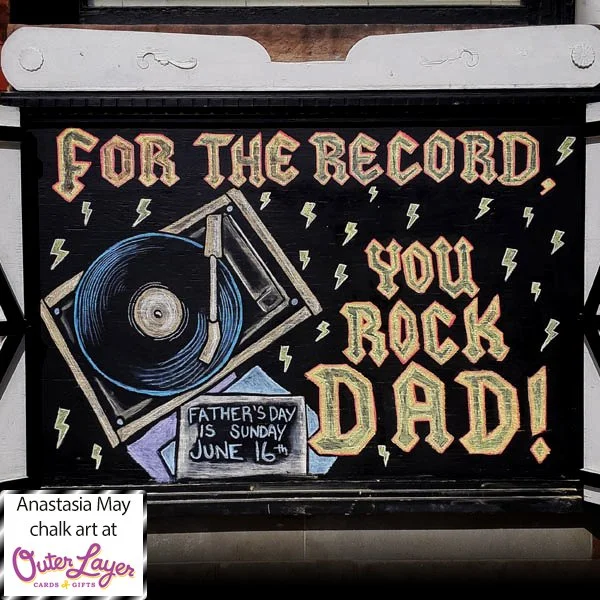 Anastasia May chalk art at Outer Layer Cards & Gifts