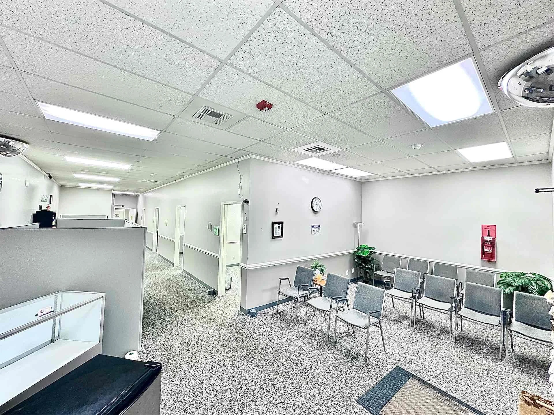 Waiting area, tutoring rooms, and cubicles