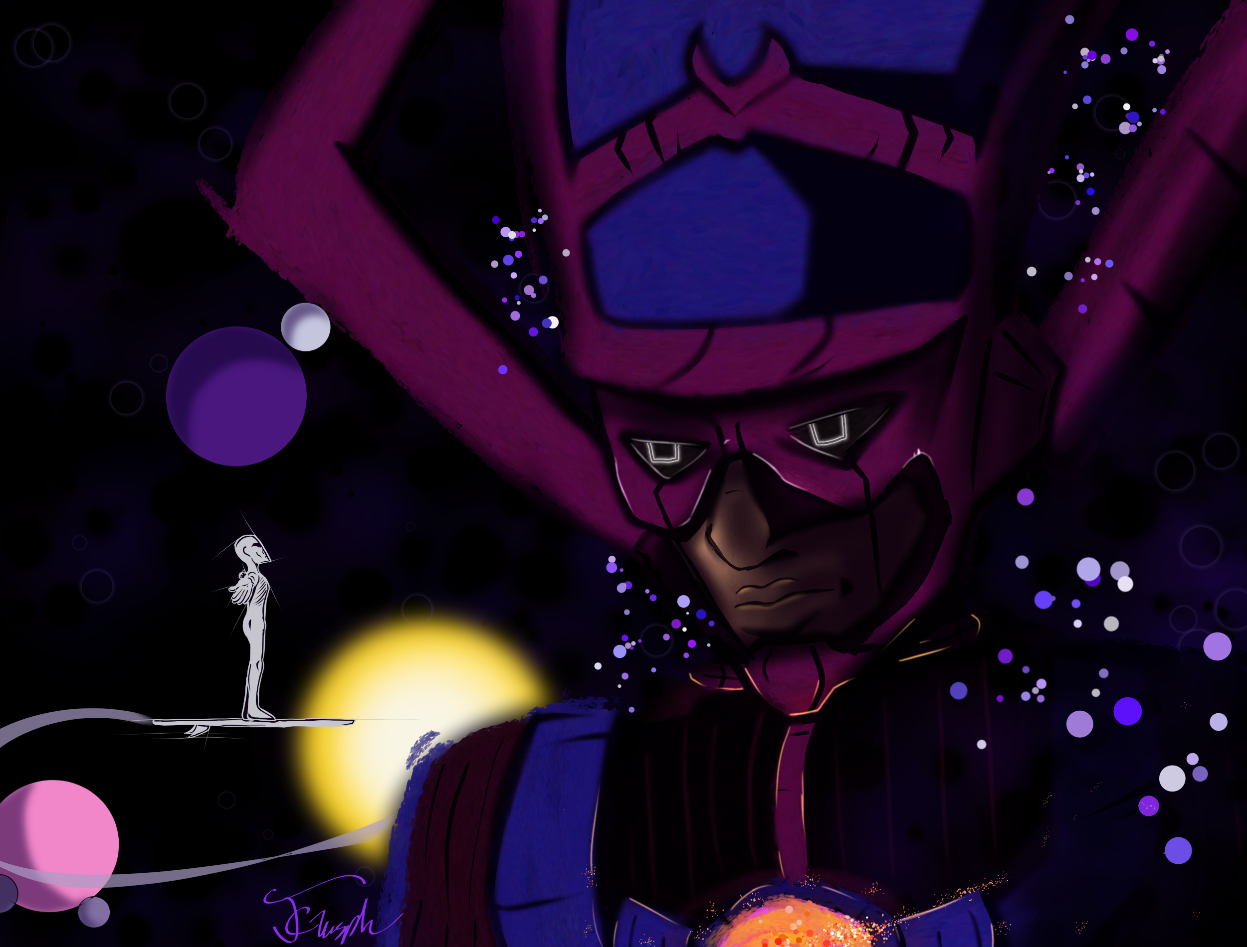 Galactus and The Silver Surfer