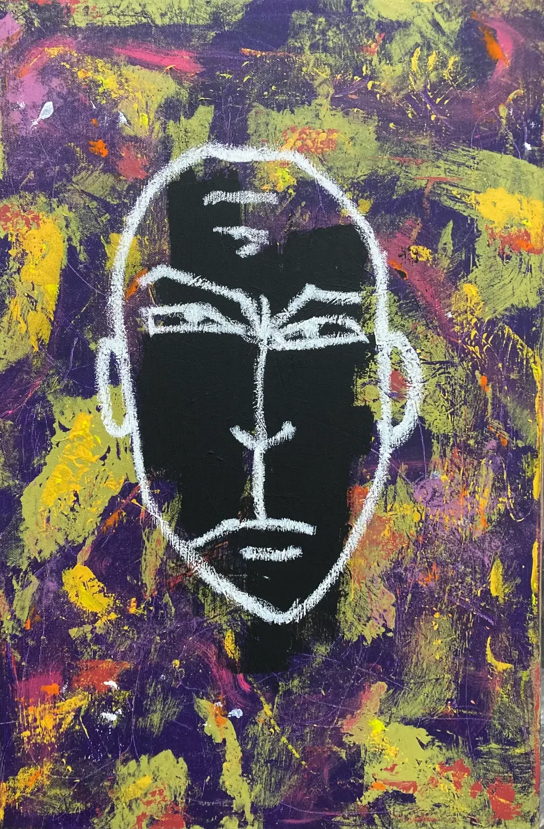Bad mood (6) 2026, acryl, soft oil pastel on canvas,  — 60 x 40 cm