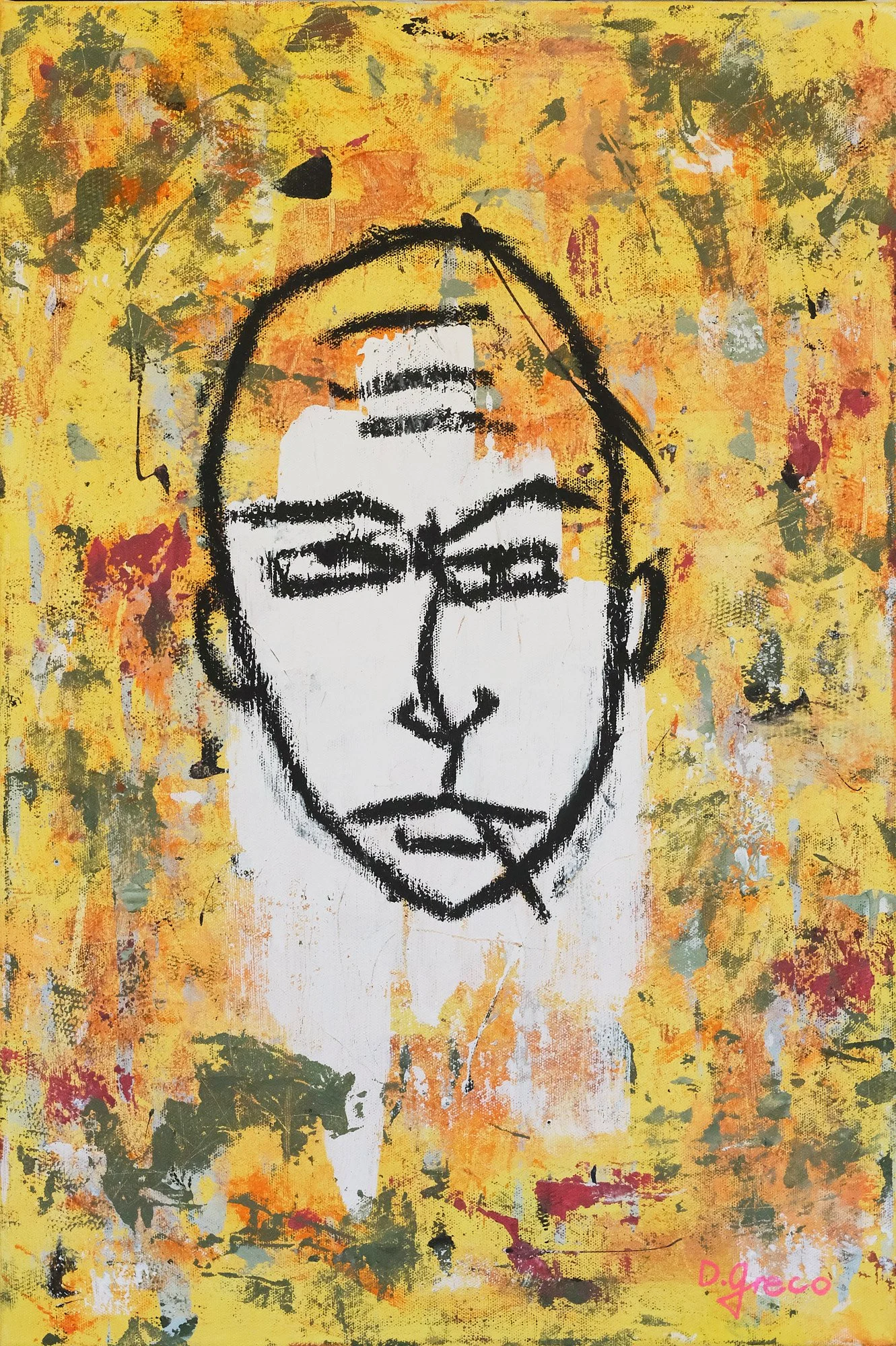 Bad mood (3) 2026, acryl, soft oil pastel on canvas,  — 60 x 40 cm