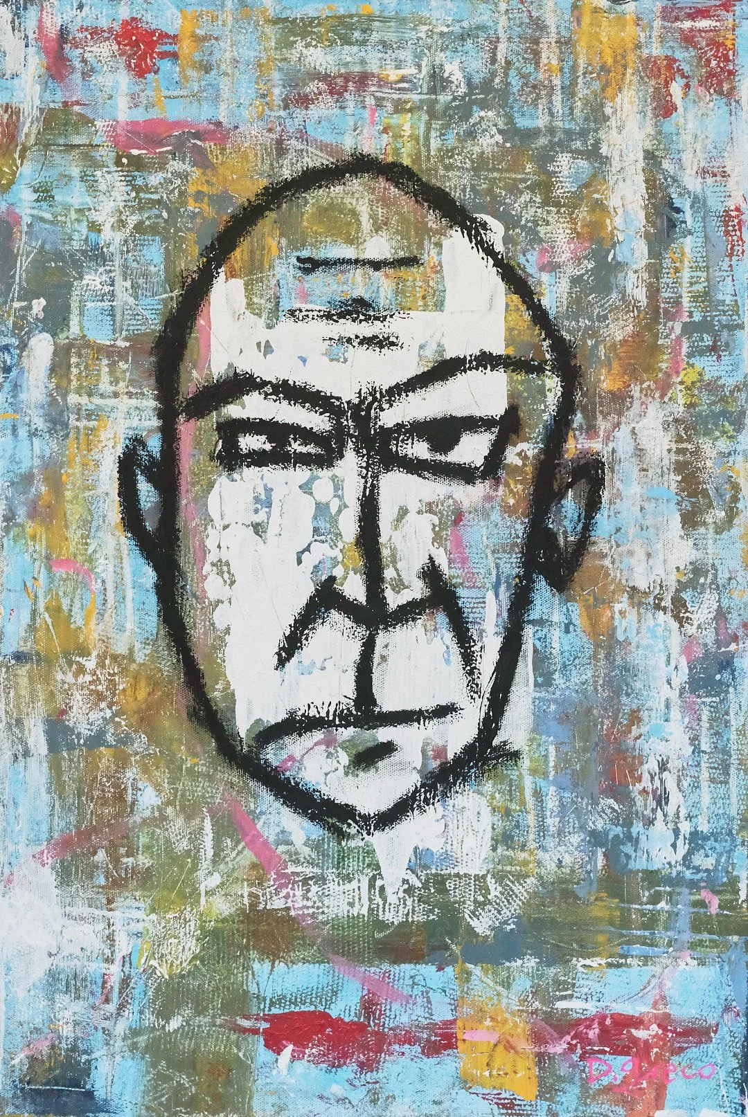Bad mood (2) 2026, acryl, soft oil pastel on canvas,  — 60 x 40 cm