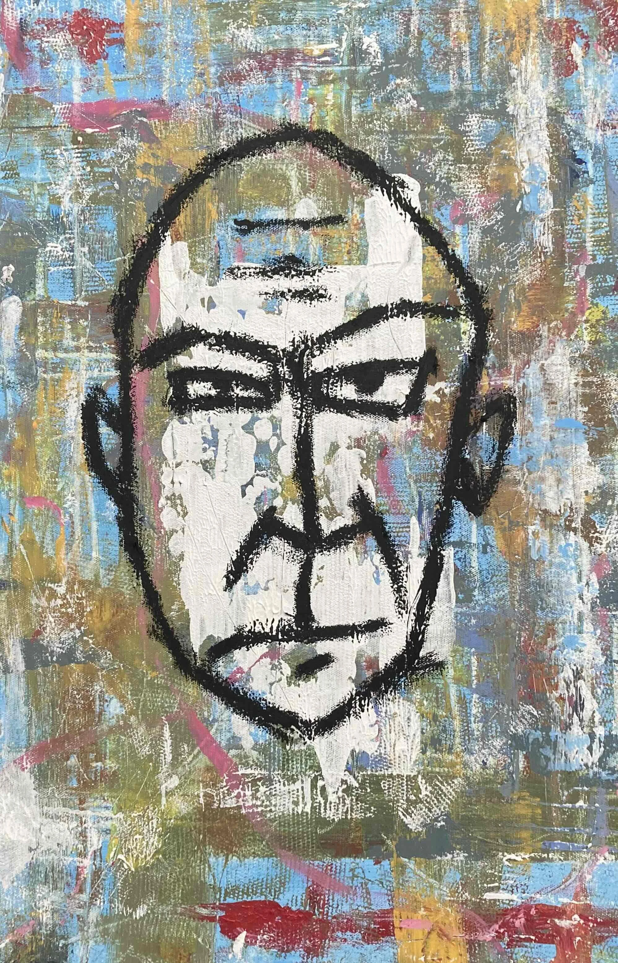 Bad Mood (2) 2026. Acry, oil pastel on canvas – 60 x 40 cm
