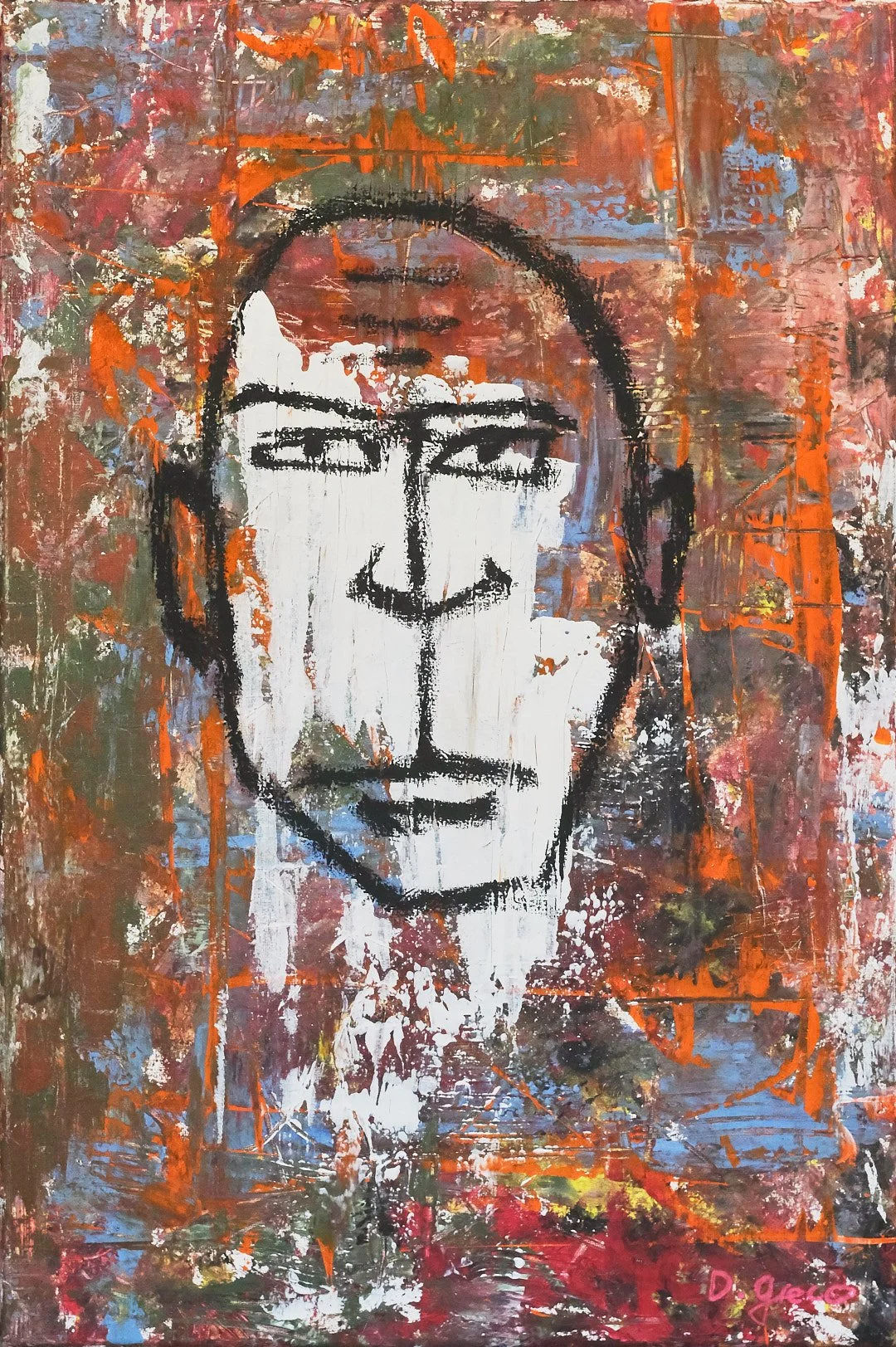 Bad mood (1) 2026, acryl, soft oil pastel on canvas,  — 60 x 40 cm
