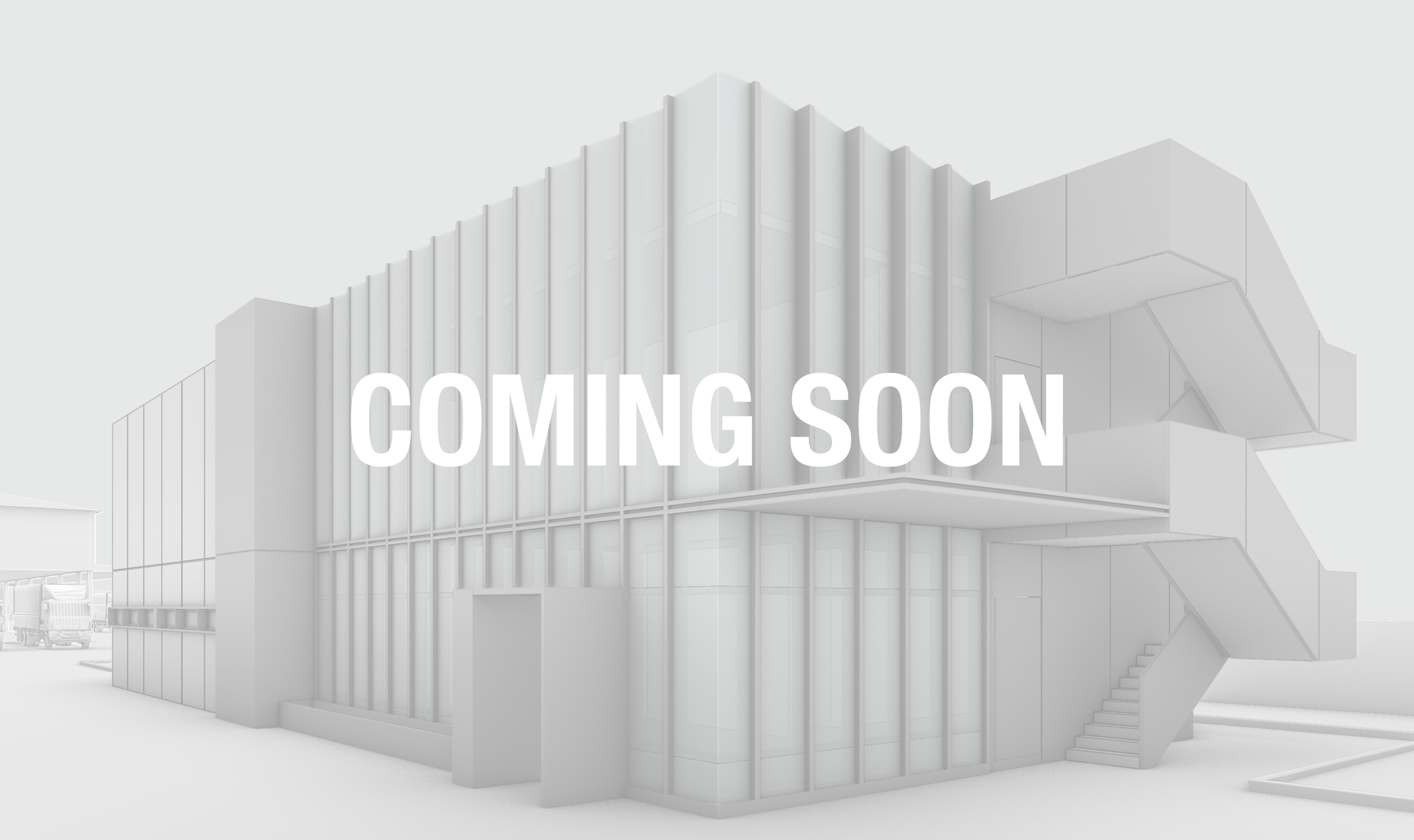 Exterior perspective of Pipe-maker's Yard in Johor: A modern industrial complex featuring a double-storey office with angled curtain walls and aluminum cladding panels adjacent to steel-structure factories.