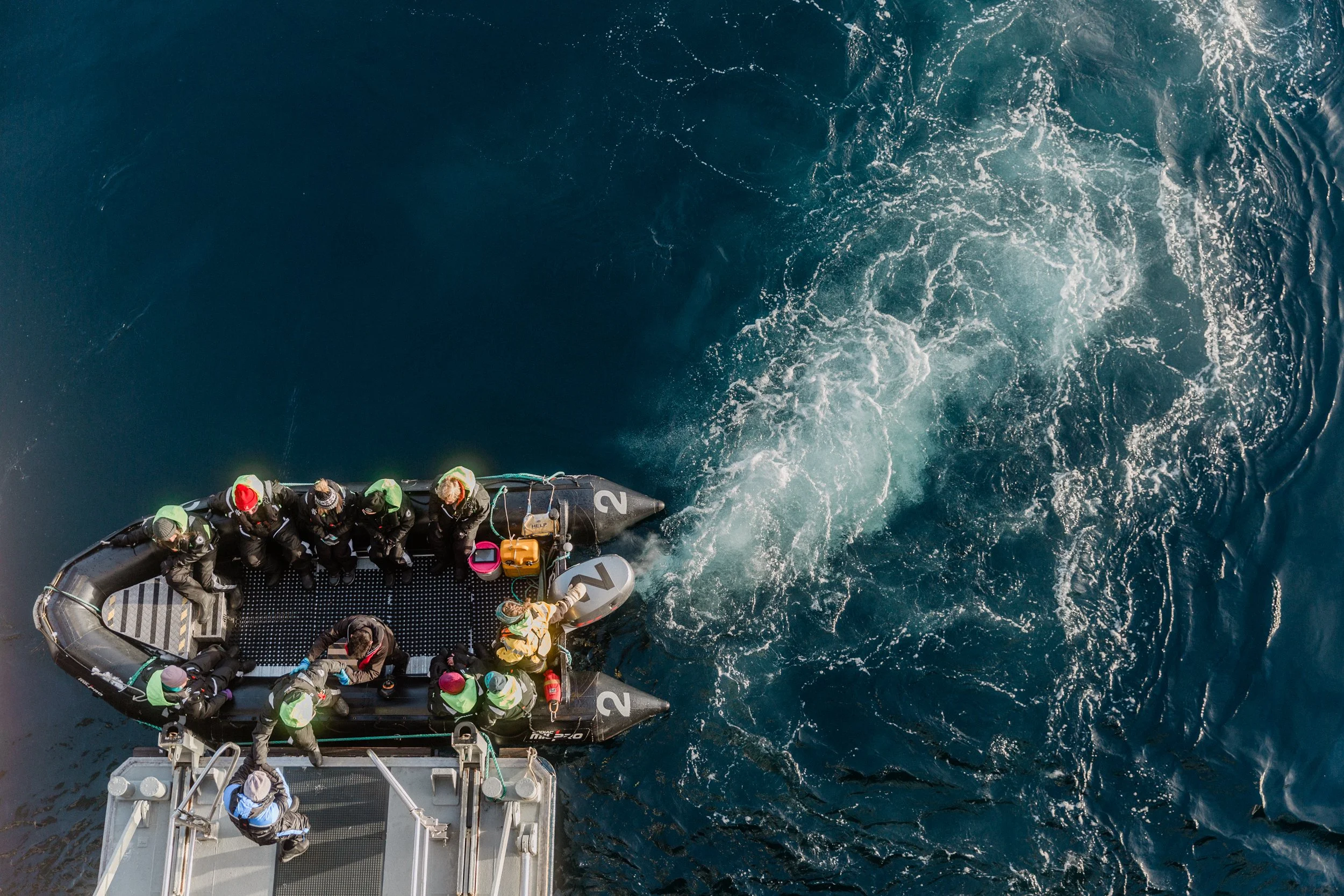 Passengers disembarking from Zodiac Boat onto Ms Spitsbergen