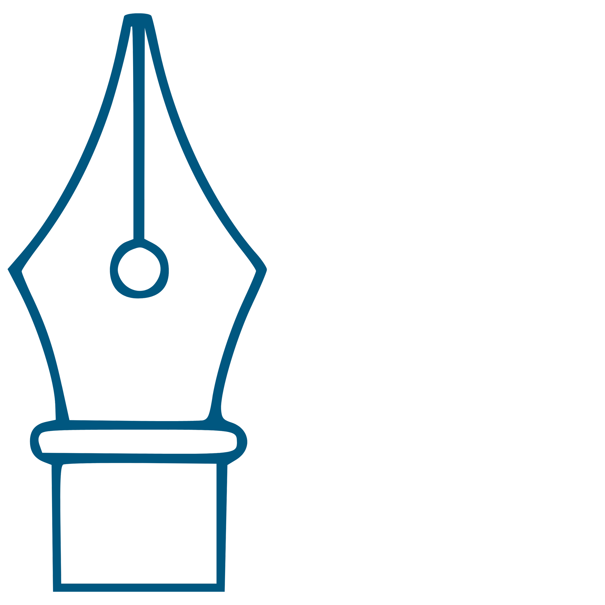 Outline of a fountain pen nib.