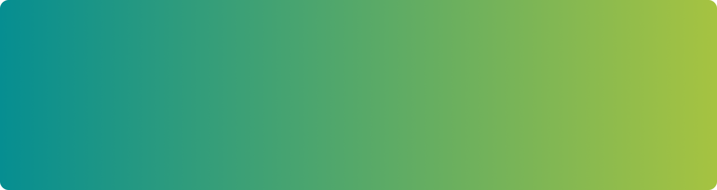 A gradient background transitioning from teal on the left to lime green on the right.