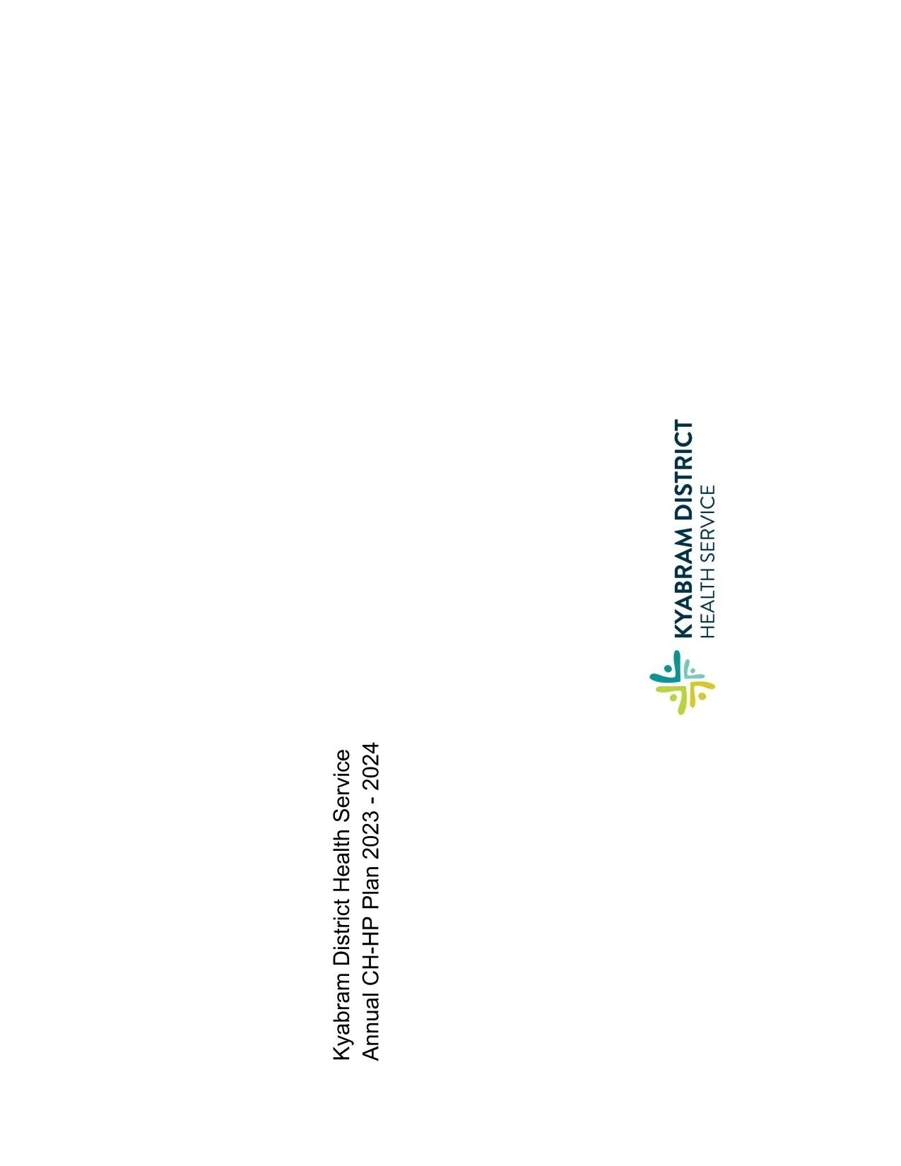 Cover page of Kyabram District Health Service annual CHI-HIP plan 2023-2024, featuring the health service logo and text.