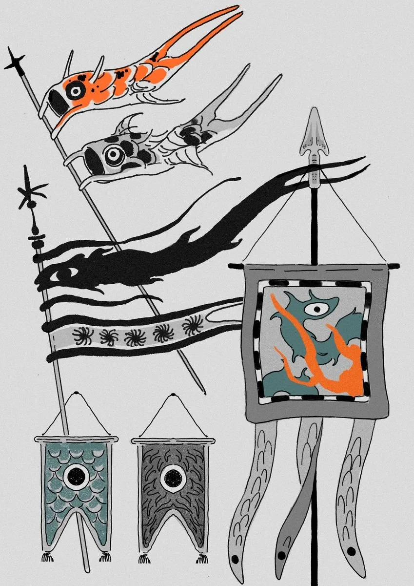 serpent flag illustration