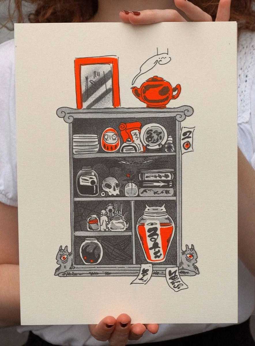 A5 Riso Print - Tea Shelf