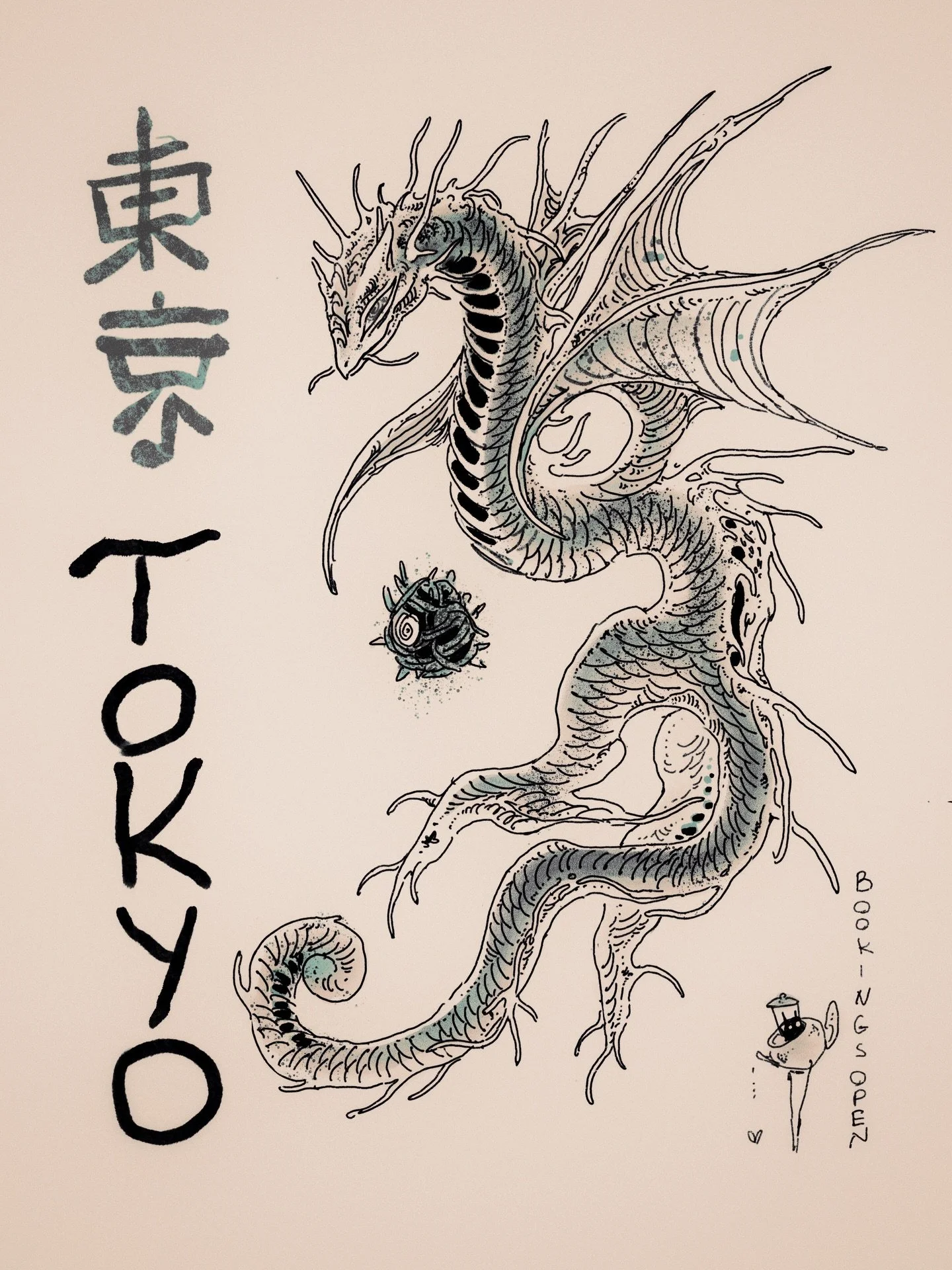 Bookings for tattoos are now open for April &ndash; June. 
For other months, please join the waiting list. 
𐔌՞ ܸ.ˬ.ܸ՞𐦯. The dragon is available!

I&rsquo;m a tattoo artist based in Tokyo. 

Check highlights for bookings info and flash. 

If you hav