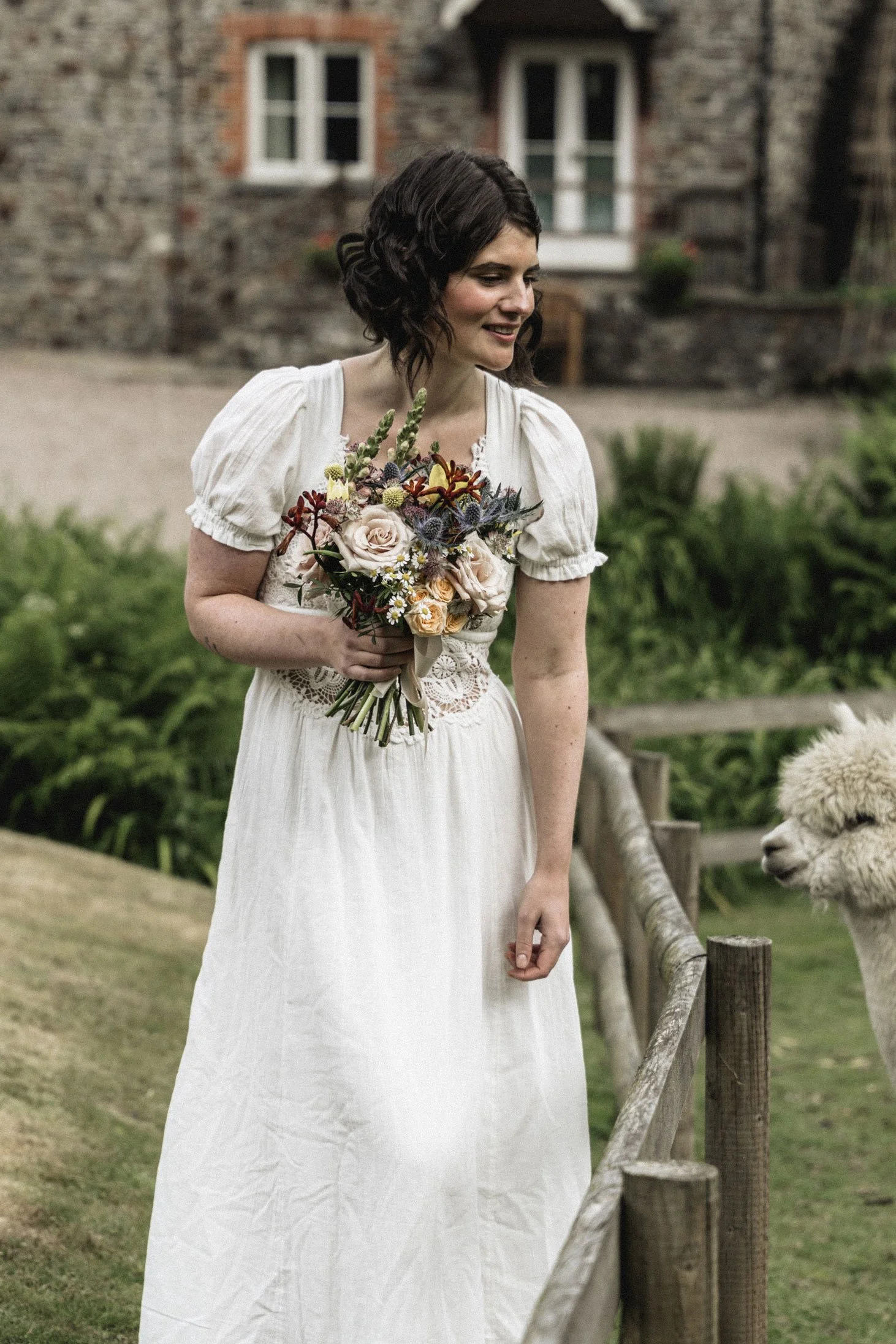Natural bride moment captured in North Devon