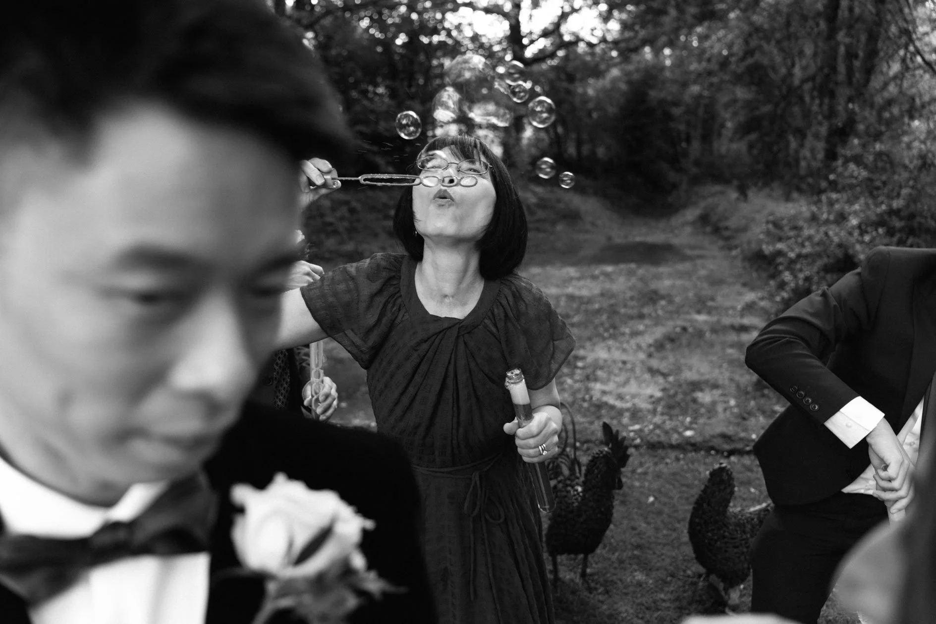 Editorial black and white wedding photography in Devon