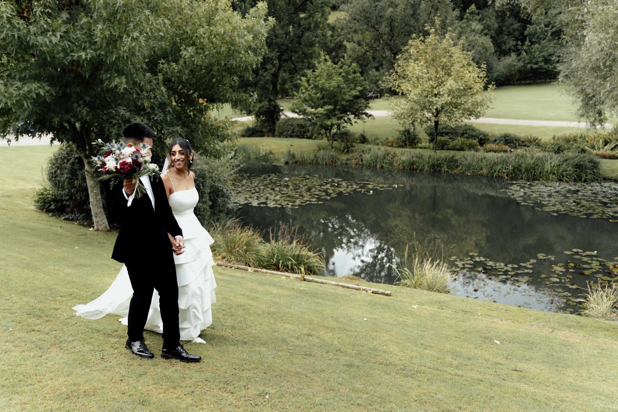 black tie bride portrait north devon wedding