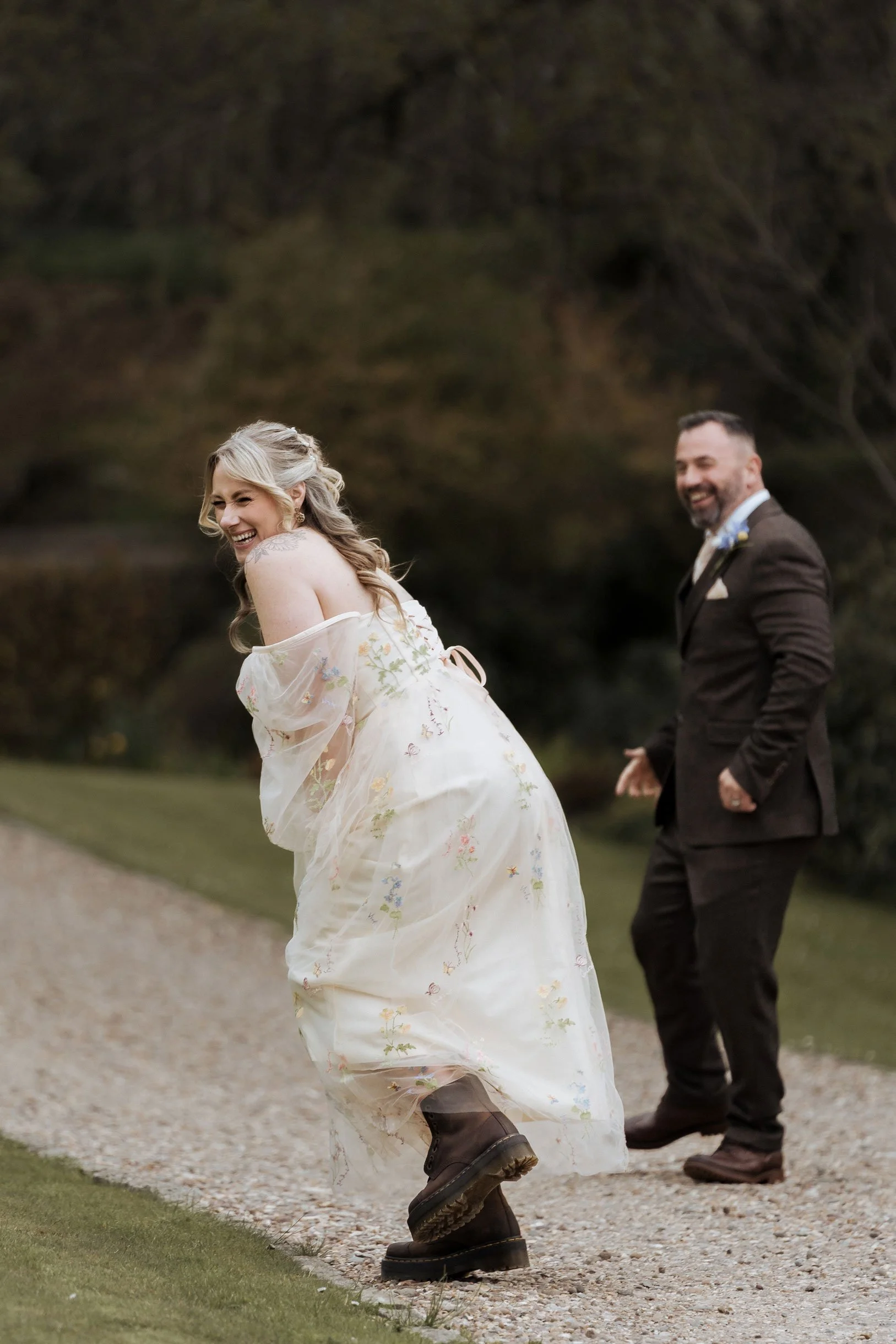 Natural bride and groom moment captured in North Devon