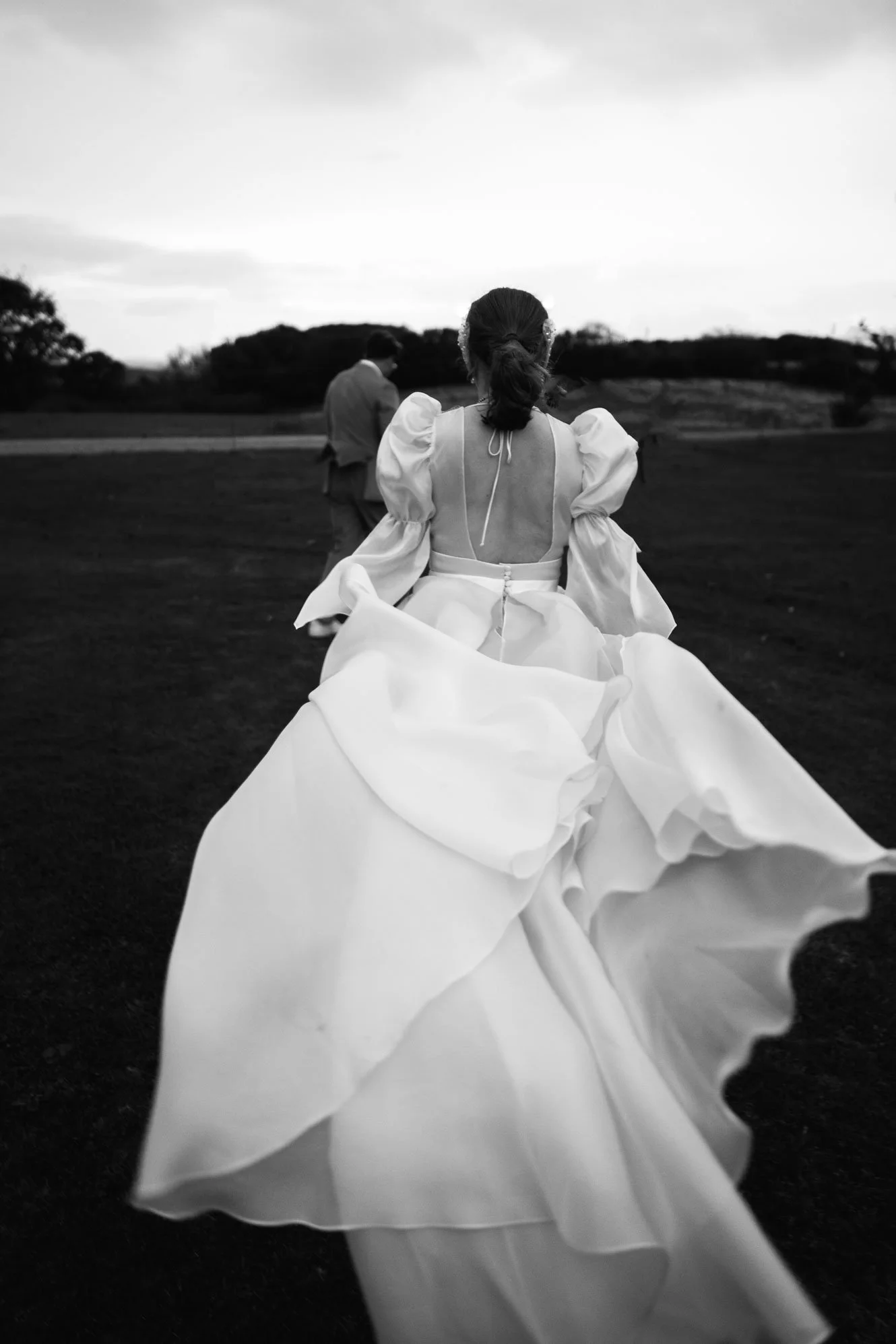 Atmospheric black and white wedding photography in Devon