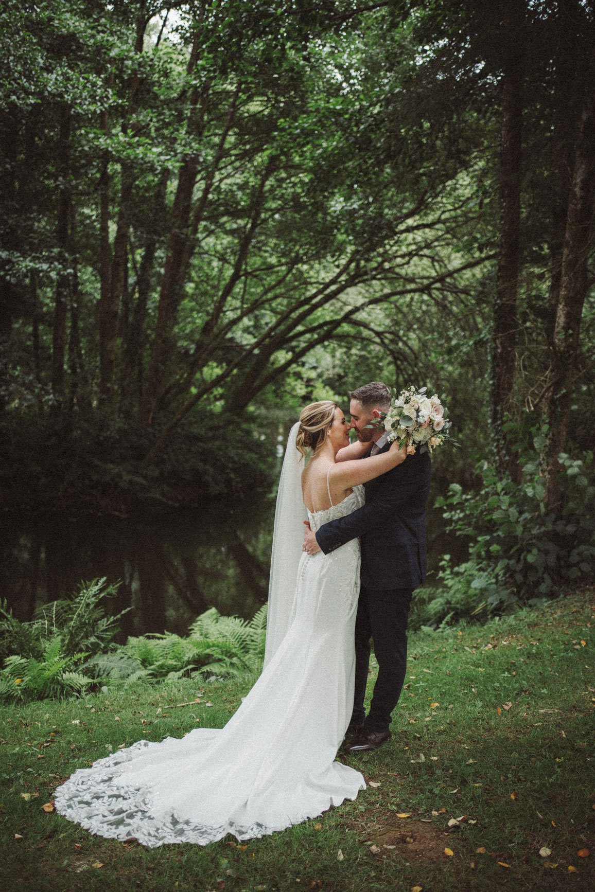 Romantic wedding couple portrait captured in North Devon