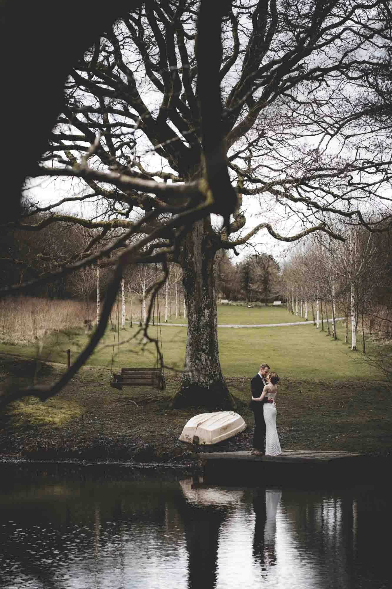 Natural wedding moment captured during Devon countryside wedding