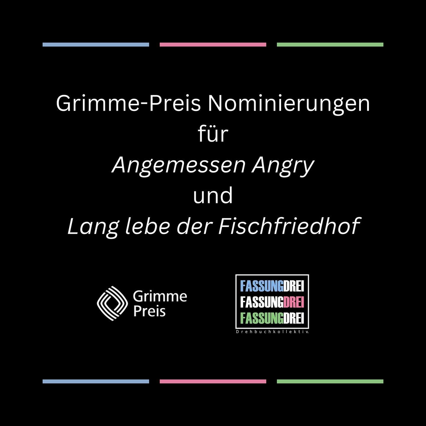Wir sind bisschen &uuml;berw&auml;ltigt, deswegen einfach danke, danke, danke und jetzt bitte gerne f&uuml;r uns abstimmen liebe Jury <3

Angemessen Angry
Buch: @janaforkel &amp; @elsavandamke 
Regie: @elsavandamke 

Lang lebe der Fischfriedhof 
B