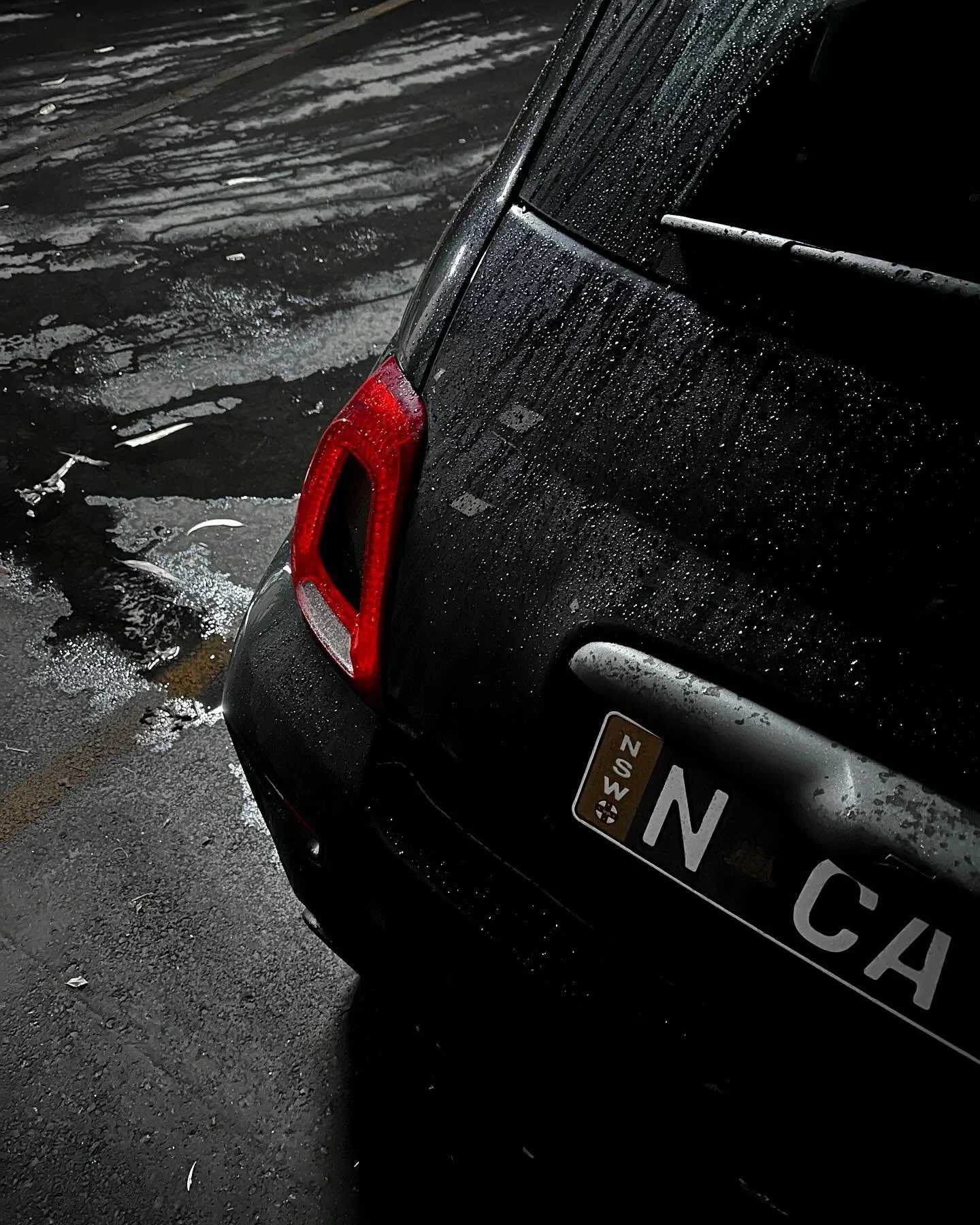Too scared to get the camera wet. Phone pics it is! #abarth #abarth595 #abarth595competizione #abarthaustralia #italiancar #sportscar #blackcar