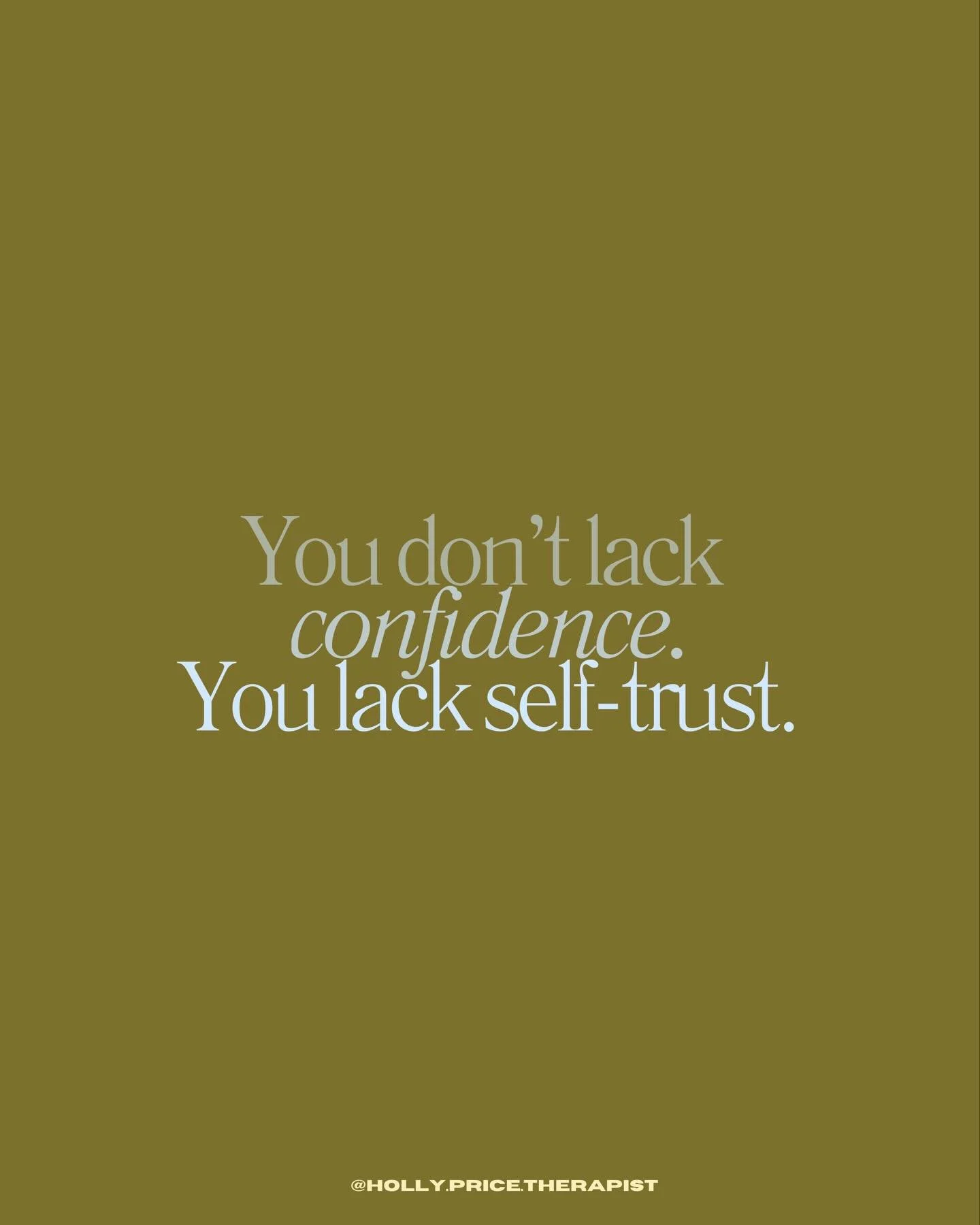 So many women don&rsquo;t actually lack confidence.
They&rsquo;ve just completely lost trust in themselves.

And it often looks like:

&ldquo;I don&rsquo;t know what to do&rdquo;
&ldquo;I need to think about it more&rdquo;
&ldquo;I&rsquo;ll just see 