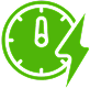 Speedometer with a lightning bolt indicator