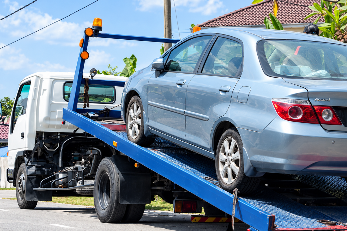 How Does Free Towing Work When Selling a Car to A1 Junk Cars?