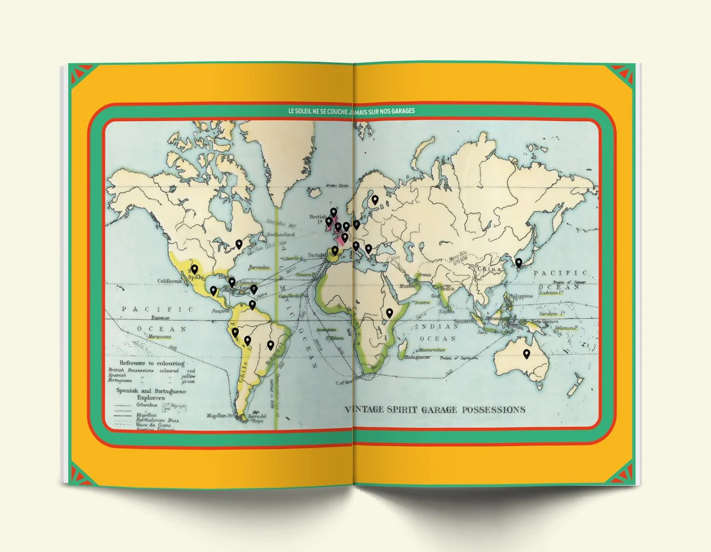 Mise en page catalogue importateur spiritueux - cartographie produits Vintage Spirit Garage