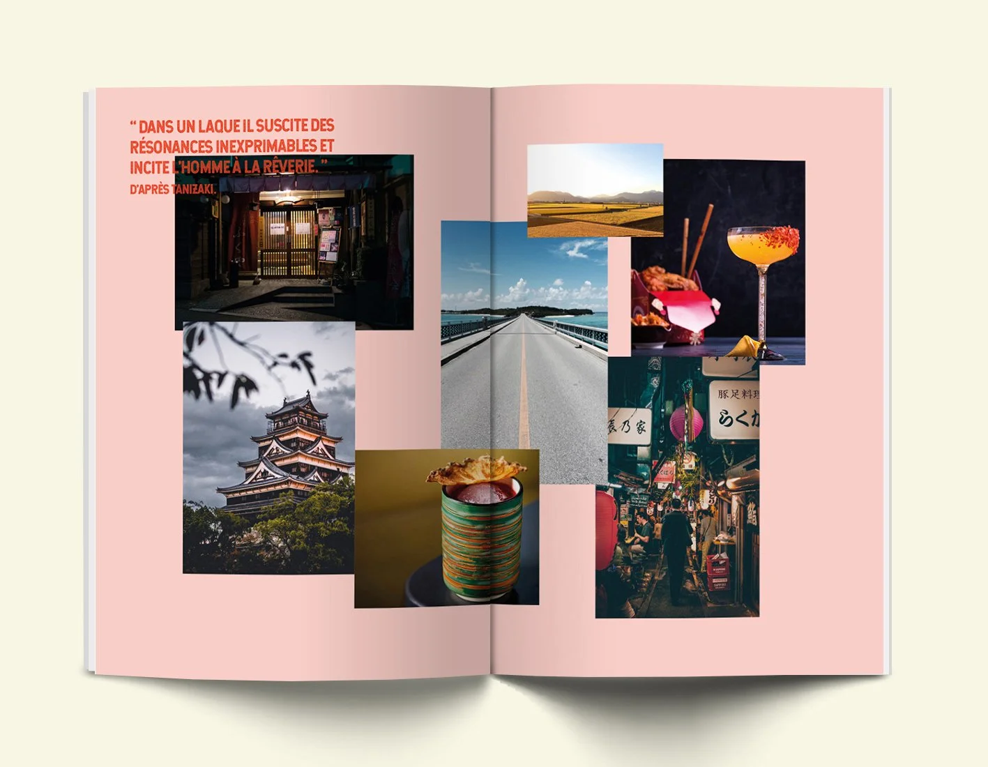 Design éditorial catalogue spiritueux - intercalaire shochu ambiance japonaise