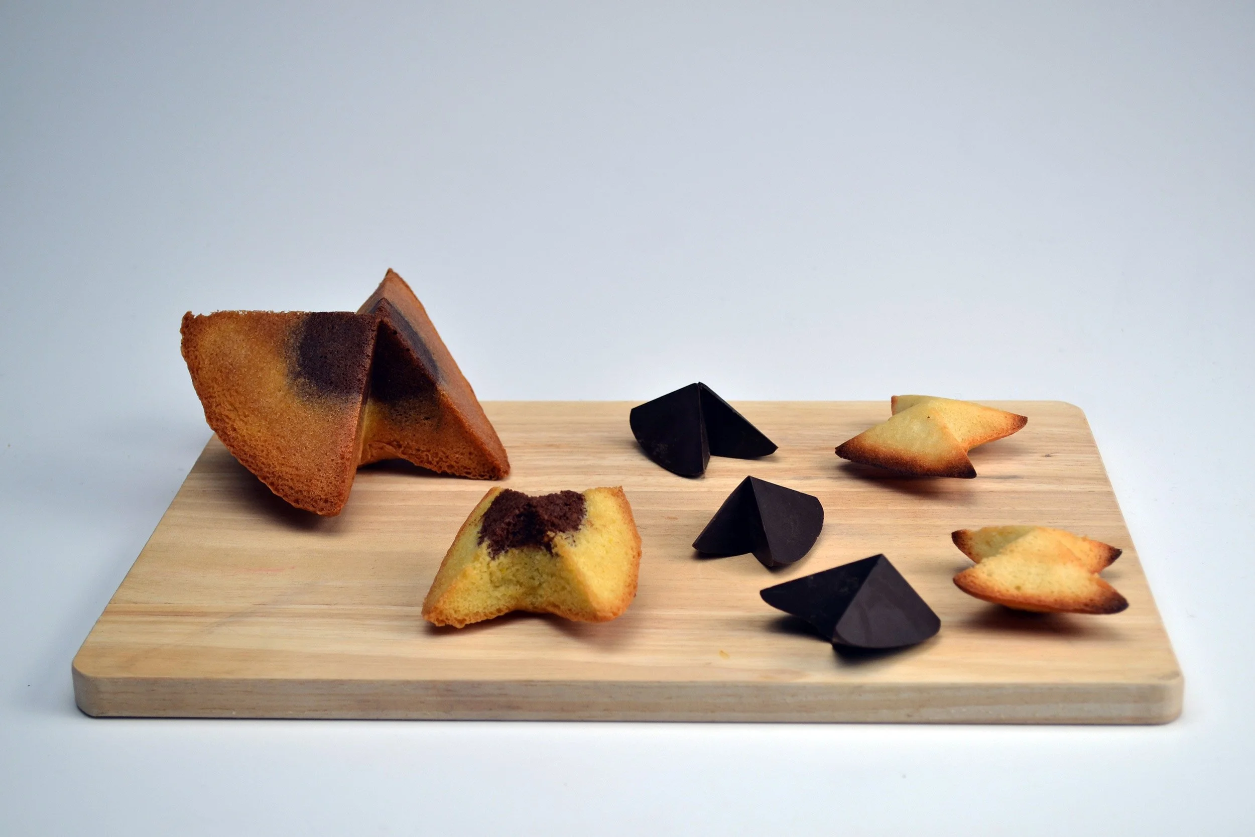 Madeleine et chocolats dans des formes originales