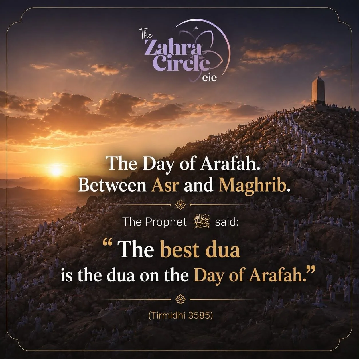 The Day of Arafah is upon us (Tuesday May 26) and we want you all to make the most of this 💜

We thank Allah, Most High, that we are able to experience another Day of Arafah, a day on which sins are forgiven and souls are saved from the fire. 

May 