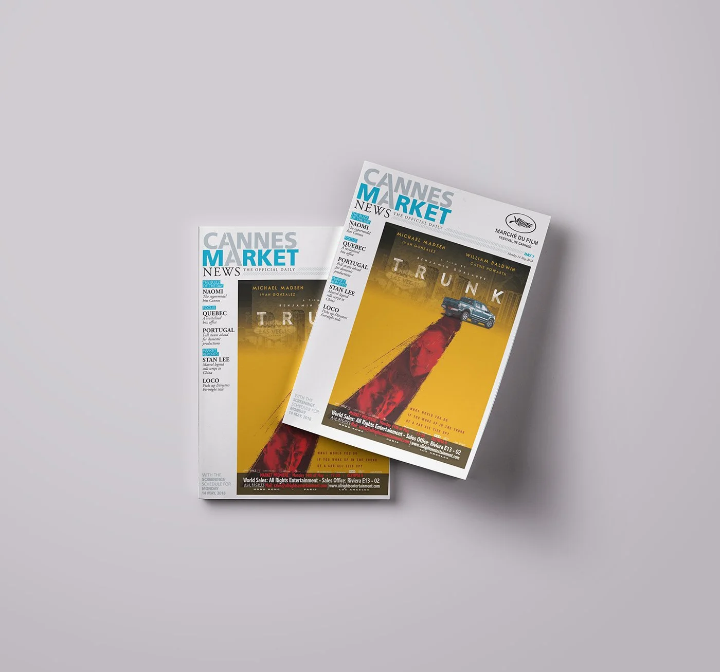 the cover of 'CANNES MARKET NEWS', Festival of Cannes 2018