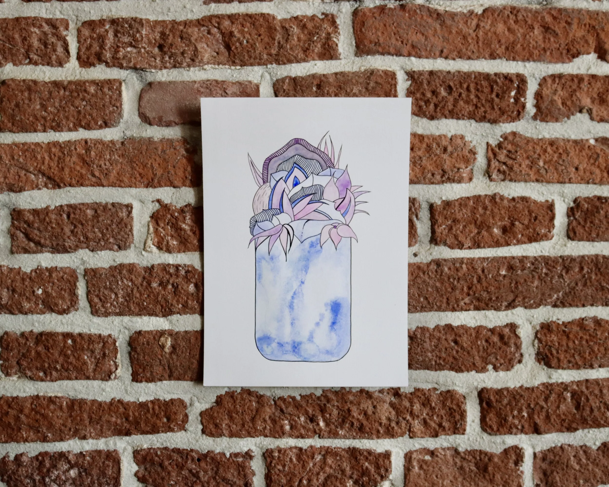 Mini Flower Vase, Purple & Blue