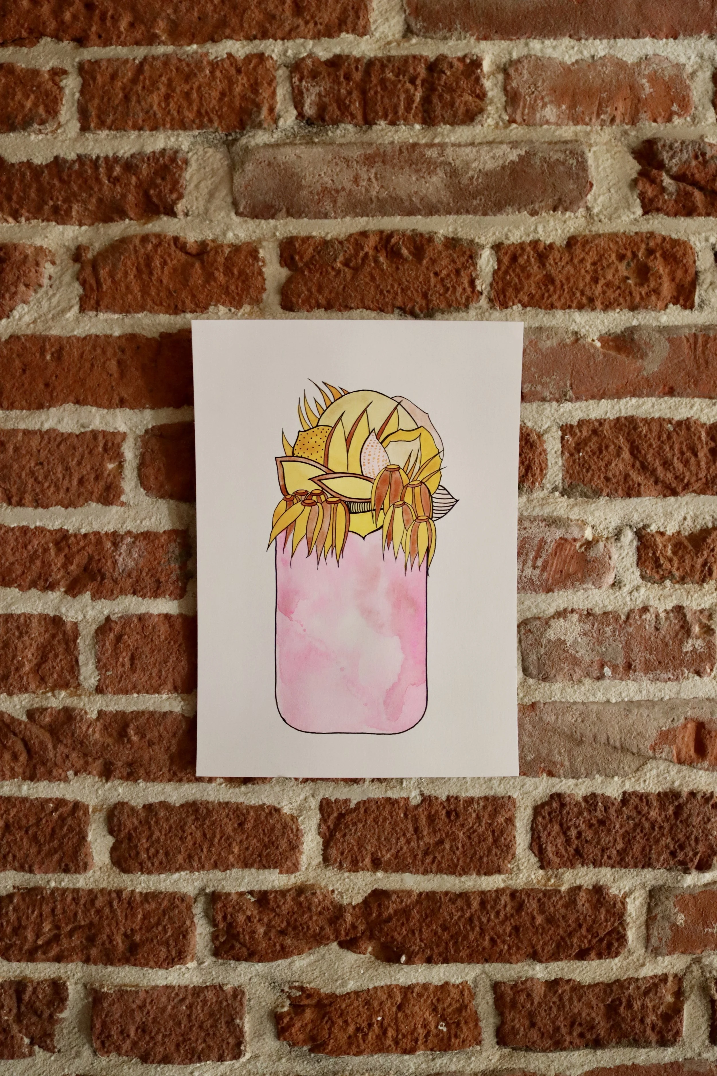 Mini Flower Vase, Orange & Pink