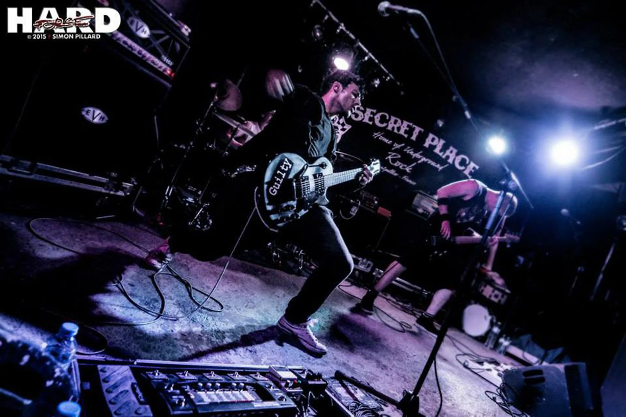 Kyshera, the rock band from Wales featuring the singer James Kennedy, live on stage at the Secret Place live venue in Montpellier France
