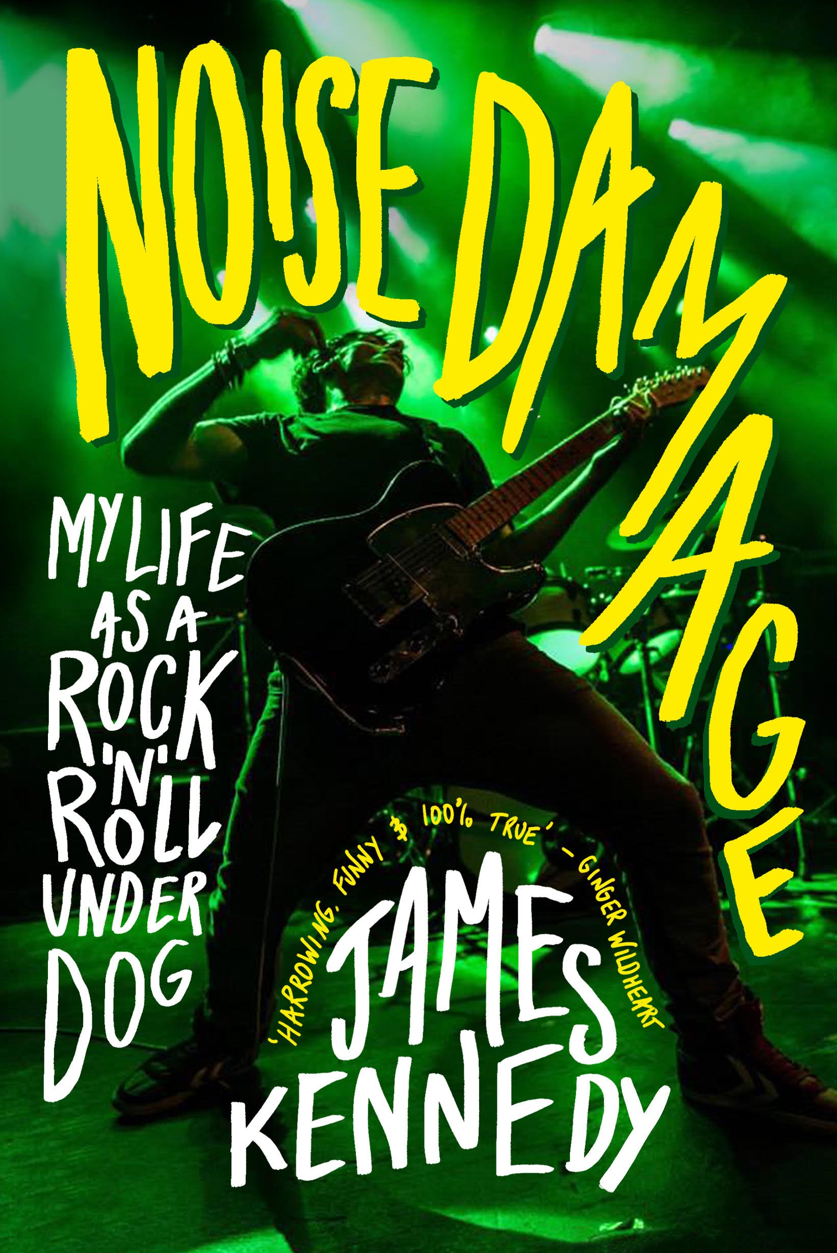 Cover for the book 'Noise Damage' by musician and author, James Kennedy