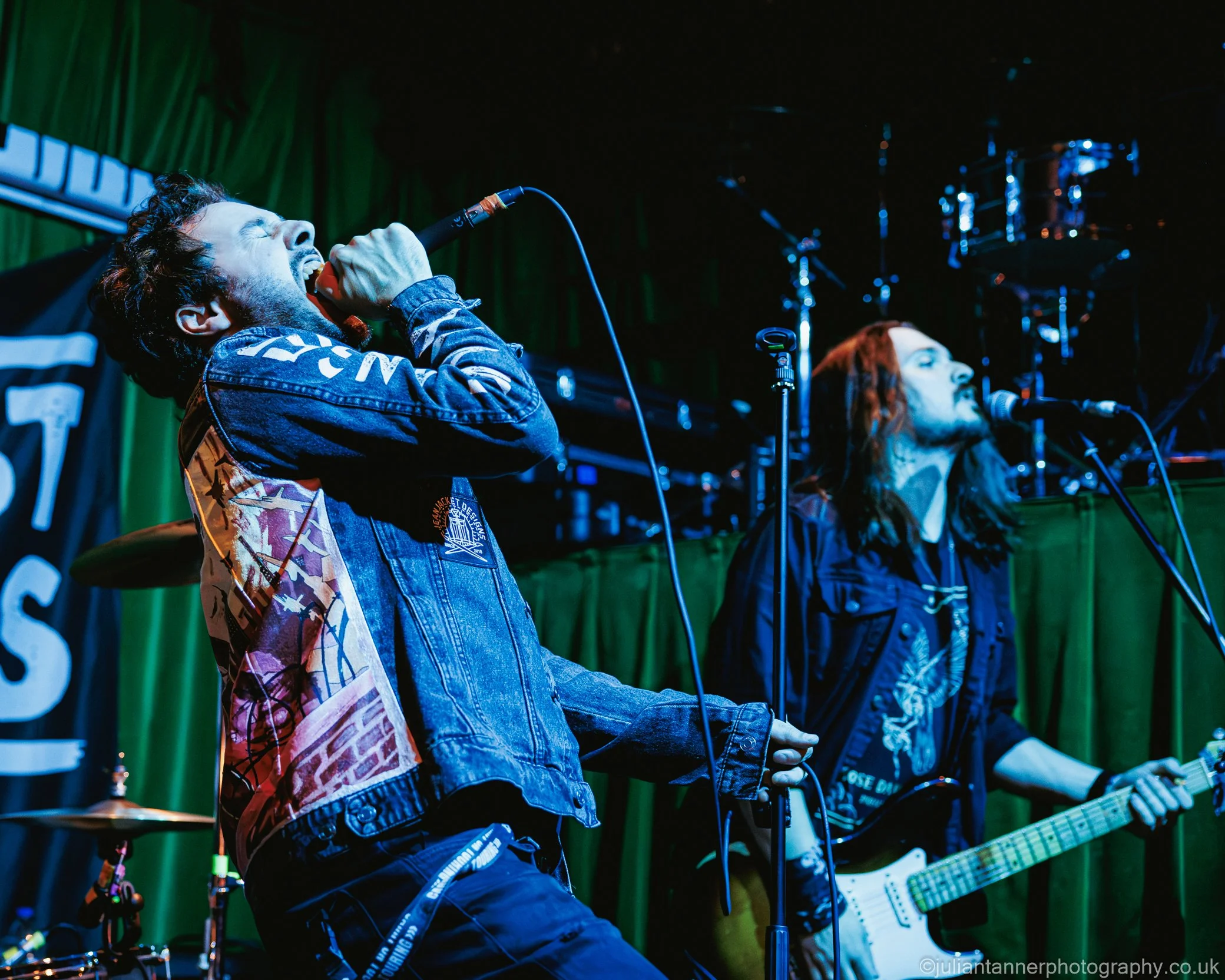 James Kennedy and Jack Davies from the band 'James Kennedy and The Underdogs' performing live on stage together during the bands 2024 UK tour 