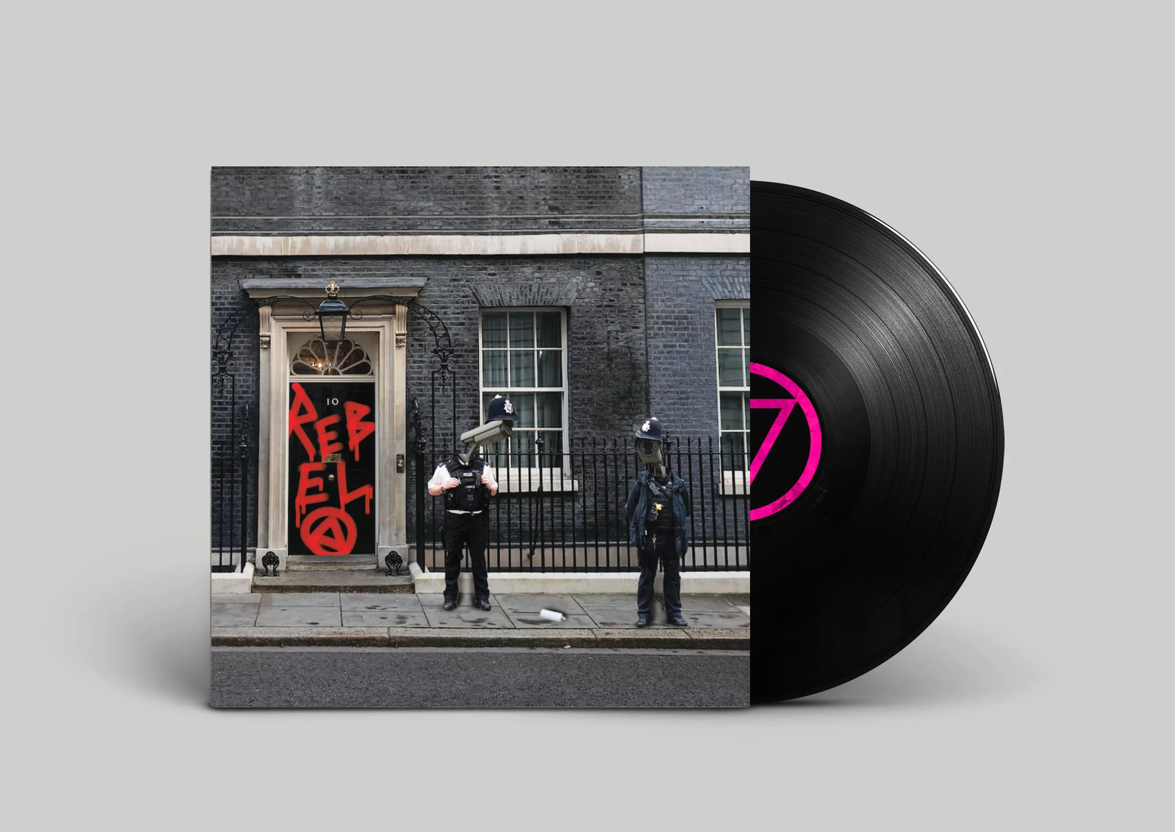 Vinyl record album cover for the new James Kennedy and The Underdogs album 'Rebel'.