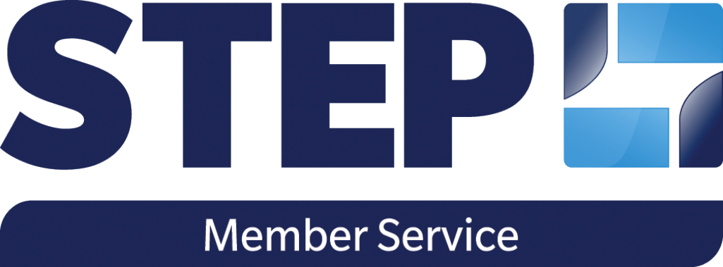 Close-up of the text 'STEP 2 Member Service' with a logo or signage background.