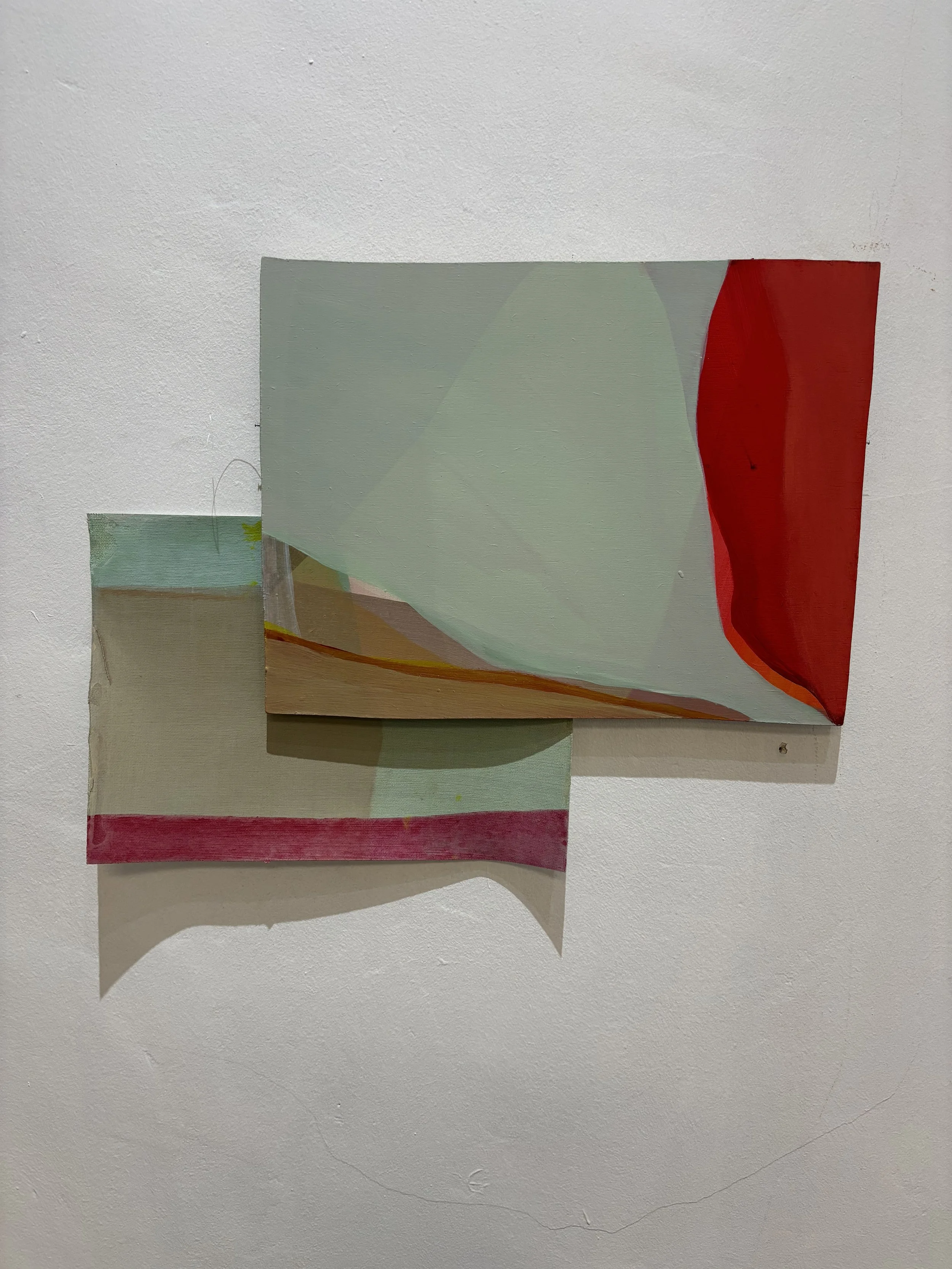 Conversation, acrylic on wood, 34x36cm, 2024