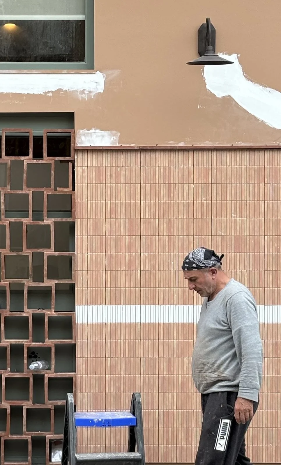 making of facade tiles deisgn terracota colors petralona